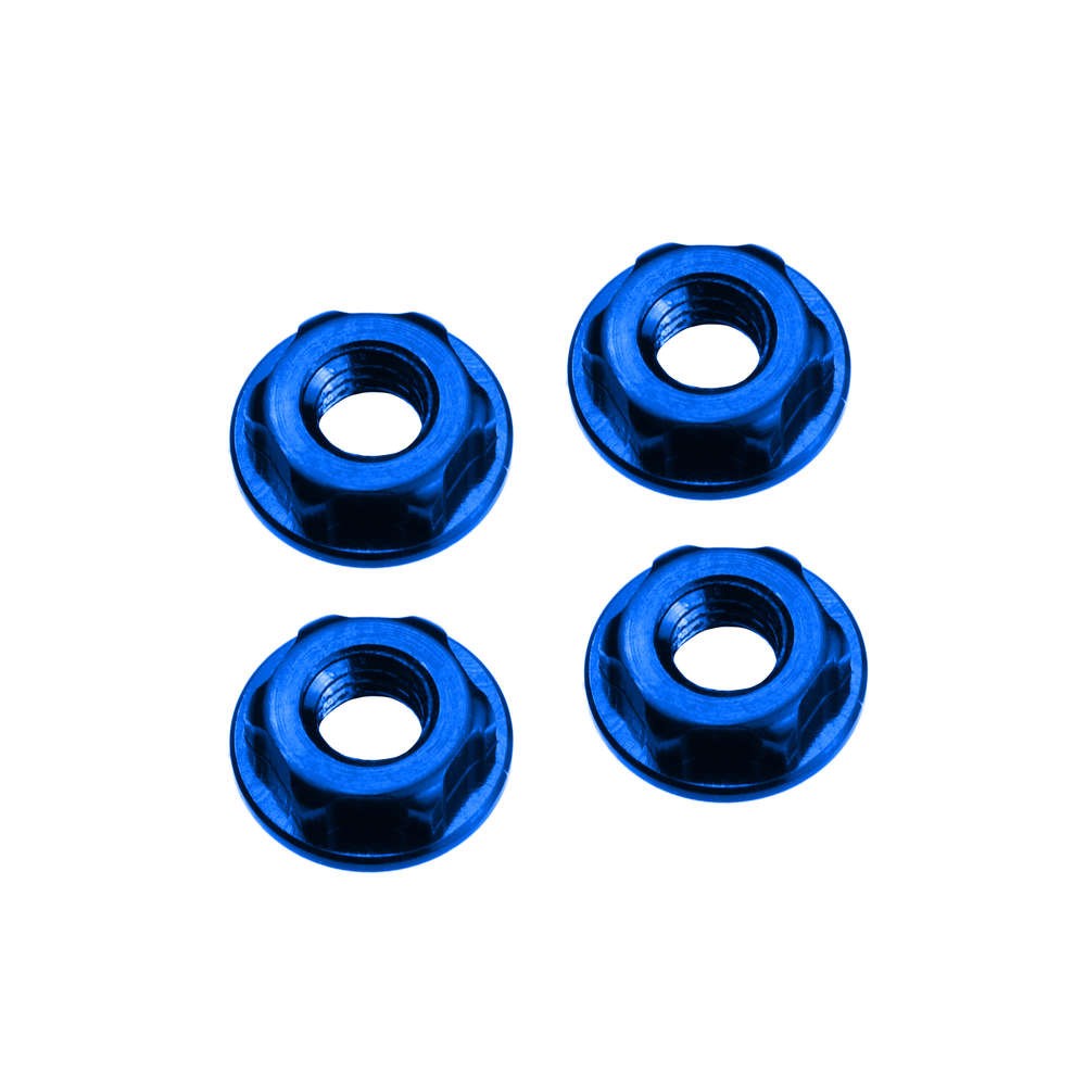 JConcepts 2156-1 - 4mm Low Profile Locking Wheel Nut - Blue (4 pieces)