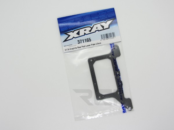XRAY 371165 - X12 2024 - Graphite Rear Pod Plate Lower - 2.5mm