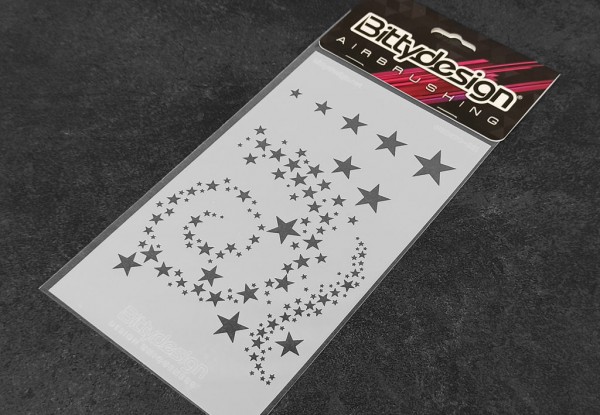Bittydesign BDSTC-021 - Vinyl Airbrush Stencil - "Stars V2"