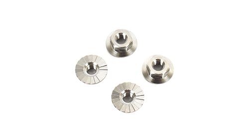 Team Titan TN-0408 - Titanium Nut 4mm flanged knurled (4 pcs)