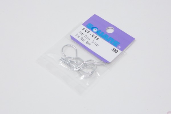 Square SGF-02S - Body Clips short - large head - SILVER (4 pcs.)
