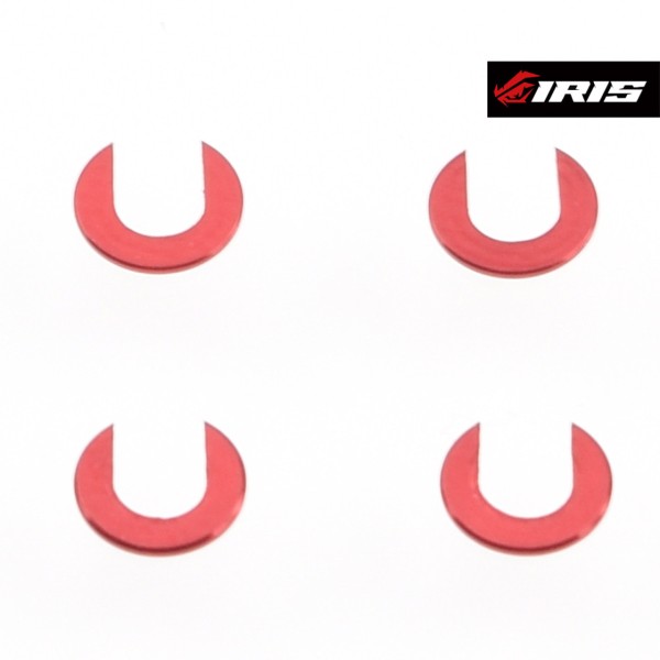 Iris 85010 - Iris ONE - Tuning Alu Shims - 3x6x0.5mm - offenes Design - ROT (4 Stück)