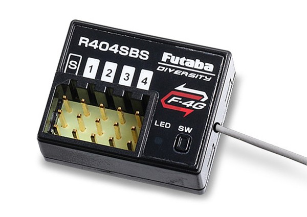 Futaba - R404SBS - 2.4 GHz 4-Kanal Empfänger - mit externer Antenne - F-4G