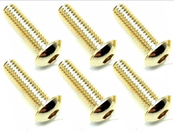 Square NSR-310G - Steel Screws - Button Head - Gold - M3x10mm (6 pcs)