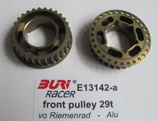 BURI Racer E13142-a - E2.1 - Alu Riemenrad Front 29 Zähne (1 Stück)