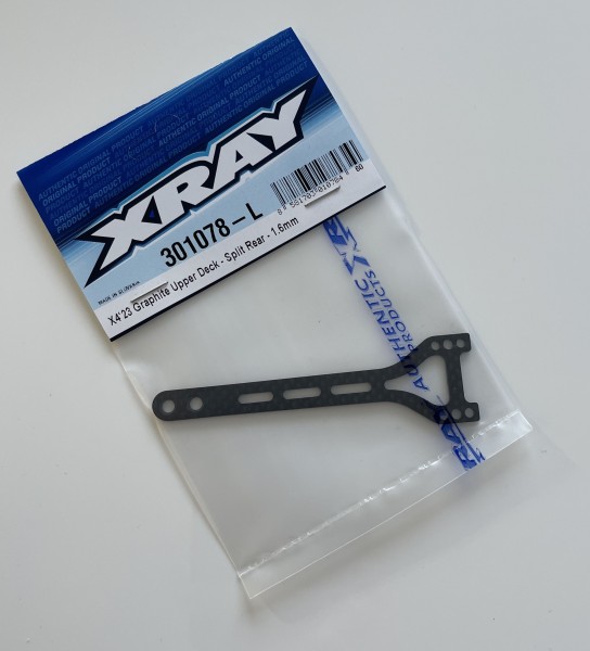 XRAY 301078-L - X4 2023 - Graphite Upper Deck - Split Rear - 1.6mm (1 pc)