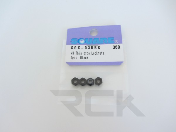 Square SGX-03UBK - Alloy Nut- M3 - Low - BLACK (4 pieces)