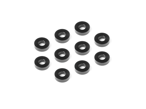 XRAY 303138-K - X4 - Alu Shims - 3x7x2.0mm - Lenkeinschlagsbegrenzer 28° - SCHWARZ (10 Stück)