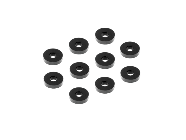 XRAY 303119-K - X4 - Alu Unterlegscheiben für Querlenker - 3x9x2.0mm - SCHWARZ (10 Stück)