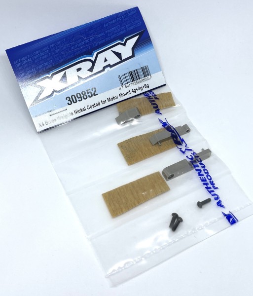 XRAY 309852 - X4 - Tuning Messing Gewichte für Motorhalter - 4+4+8g