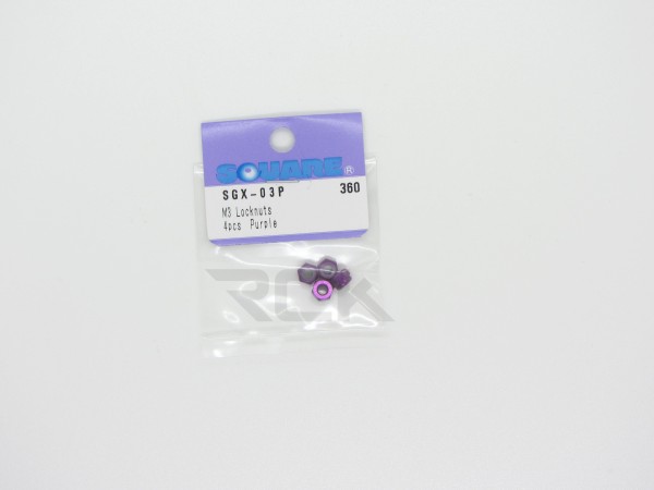 Square SGX-03P - Alloy Nut- M3 - PURPLE (4 pieces)