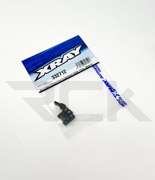 XRAY 332712 - NT1 2023 - Alu Aufhängungshalter zweiteilig +2mm - Front - Black (4 Stk)