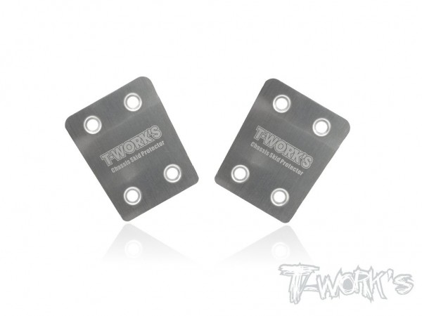 T-Work's TO-220-M - Stainless Steel Front Chassis Skid Protector for MUGEN MBX7 (2 pcs)