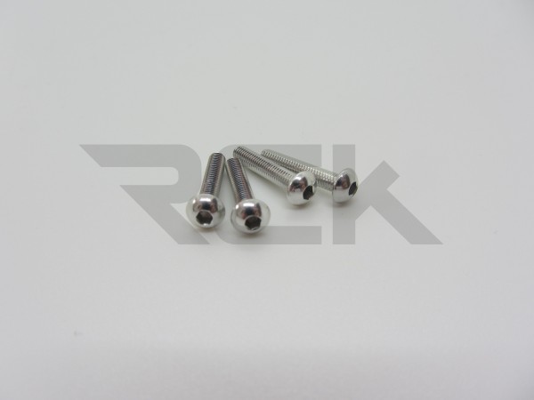 Hiro Seiko 48740 - Alloy Hex Socket Screw - Button Head - M3x16mm - SILVER (4 pcs)