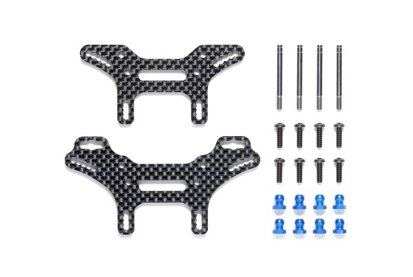 Tamiya 22076 - XV-02 RS - Carbon Damper Stay Set - SHORT - front and rear