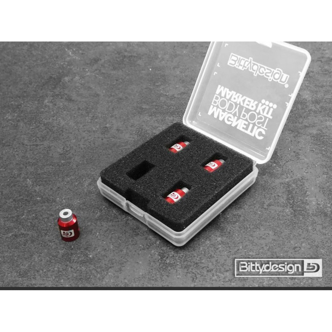 Bittydesign BDBPMK8-R - Body Post Marker Set - 1/5-1/8 - Karosserieloch Tool - rot (4 Stück)
