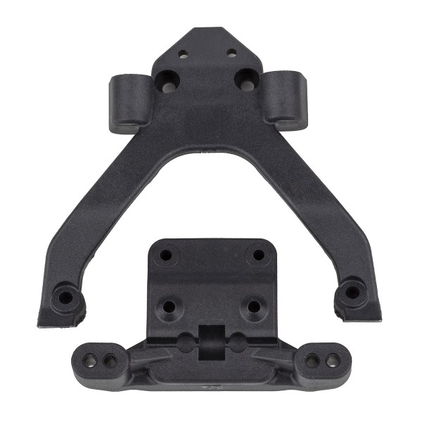 Team Associated 71183 - T6.4 - Factory Team Front Top Plate and Ballstud Mount - angled - carbon