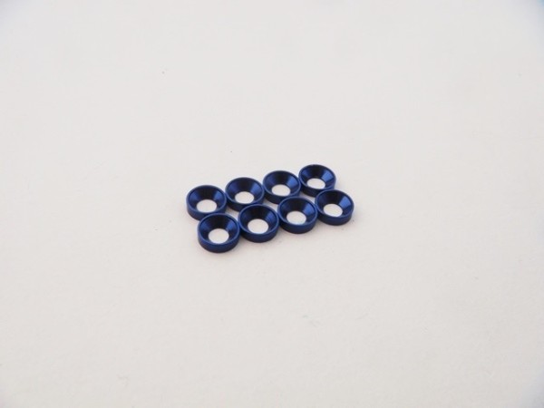 Hiro Seiko 48876 - Countersunk Washer - Aluminum - M2.5 - Dark Blue (8 pcs)