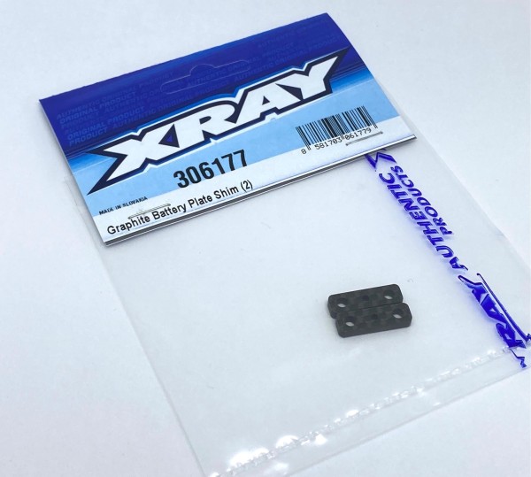 XRAY 306177 - X4 - Carbon Akkuhalter Spacer (2 Stück)