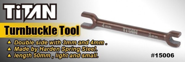 Team Titan 15006 - Spurstangenschlüssel - 3mm & 4mm in EINEM Tool