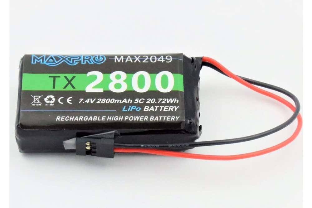 MAXPRO MAX2049 - Transmitter LiPo for Futaba T4PV / T4PX / T7PX / T10PX - 7.4V - 2800mAh