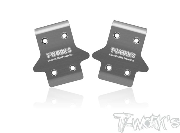 T-Work's TO-235-MBX8R - Stainless Steel Front Chassis Skid Protector for MUGEN MBX8R (2 pcs)