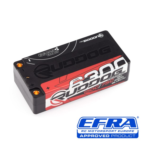 Ruddog Products 0679 - Racing LiPo - Short Stick - 6300mAh - 150C/75C 7.6V HV