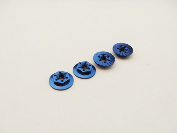 Hiro Seiko 48665 - 4mm Alloy Serrated Wheel Nut - THIN - Y-BLUE (4 pieces)