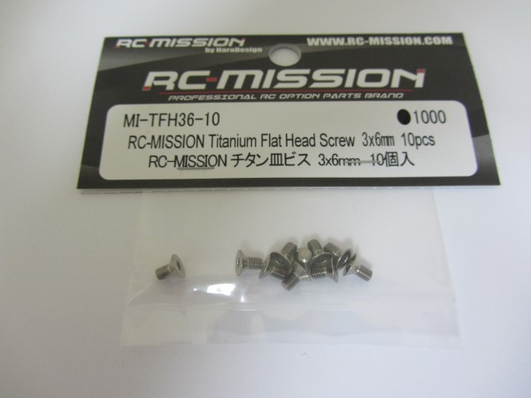 RC-Mission MI-TFH36-10 - Titan Senkkopf Schrauben - für XRAY T4 - M3x6mm (10 Stück)