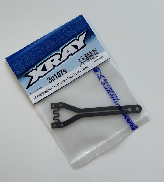 XRAY 301079 - X4 2023 - Carbon Oberdeck - Split WAVE - vorne - 2.0mm (1 Stück)