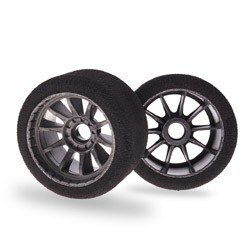 Matrix 10A45F1 - 1/10 Formula Foam Tires - Mounted Wheels - 45 Shore - FRONT (2 pcs)