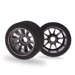 Matrix 10A42F1 - 1/10 Formula Foam Tires - Mounted Wheels - 42 Shore - FRONT (2 pcs)