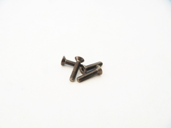 Hiro Seiko 48621 - Titanium Hex Socket Screw - Flat Head - M2.5 x 10mm (4 pieces)