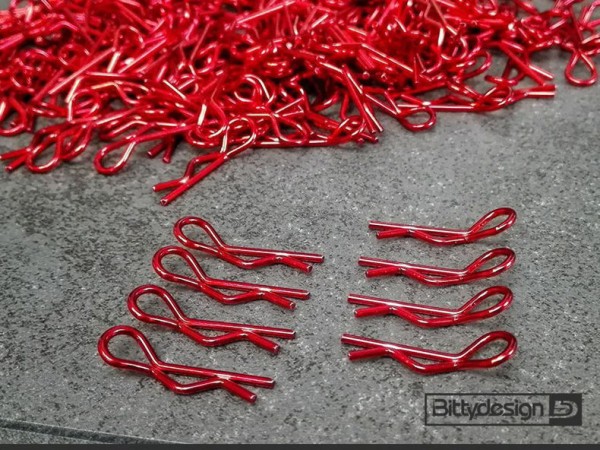 Bittydesign BDBC-88R - Body Clips 1/5 - 1/8 - red (8 pieces - 4+4)
