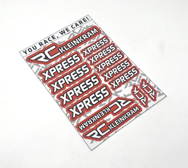 RCK 210019 - Sticker Sheet RC-KleinKram / XPRESS - black/white - RED