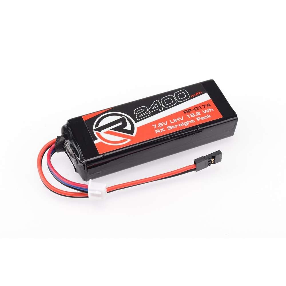 Ruddog Products 0174 - TX / RX LiPo Battery - 2400mAh - 7.6V - RX Straight Pack
