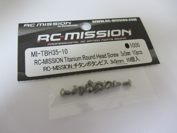 RC-Mission MI-TBH35-10 - Titan Linsenkopf Schrauben - für XRAY T4 - M3x5mm (10 Stück)
