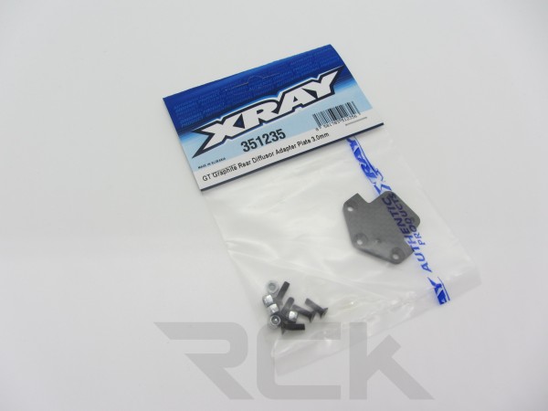 XRAY 351235 - GTX8 2023 - Graphite Rear Diffusor Adapter Plate 3.0mm