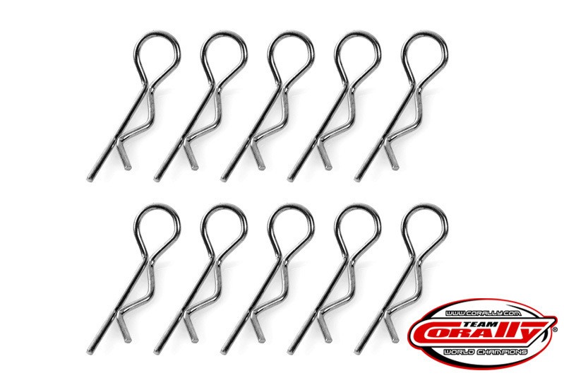 Corally 35122 - Body Clips 45° bent - large - black (10 pieces)