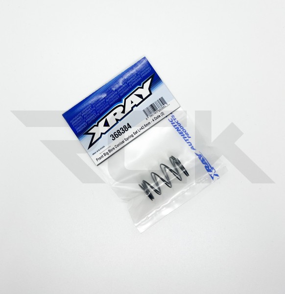 XRAY 368384 - XB4 - Conical Spring Set - Front - Big Bore - L=42.5mm - 4 Dots (2 pcs)