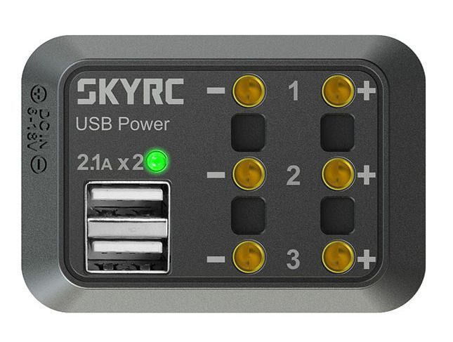 SkyRC 600114-01 - 12V Verteiler Dose - 3-fach + 2x USB (2.1A) - ultra  kompakt