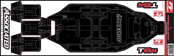 Team Associated 71184 - T6.4 - Factory Team Chassis Schutzaufkleber - bedruckt