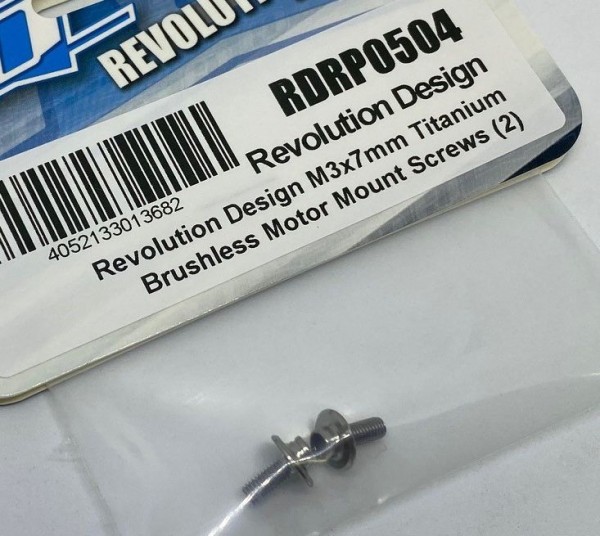 Revolution Design M3x7mm Titanium Brushless Motor Mount Screws RDRP0504