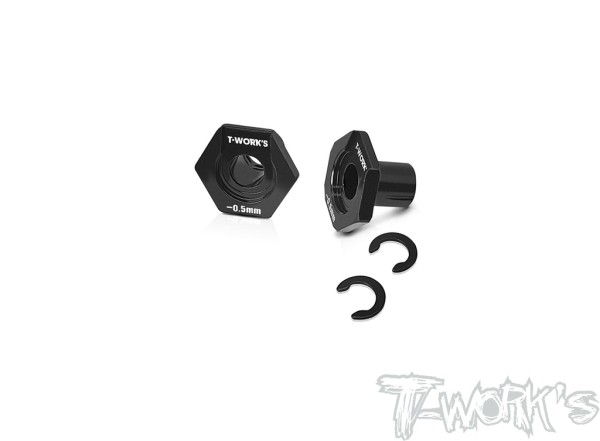 T-Work's TE-231-X4-B - Alu Sechskantmitnehmer - -0.5mm Offset - für XRAY X4 (2 Stück)