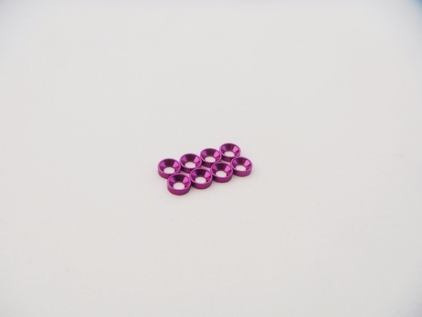 Hiro Seiko 48870 - Senkkopf Unterlegscheibe - Aluminium - M2 - Violett (8 Stück)