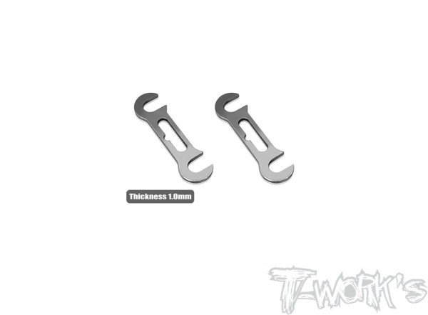 T-Work's TE-X4-A-1 - Roll Center Spacer - vorne - 1.0mm - für XRAY X4 (2 Stück)