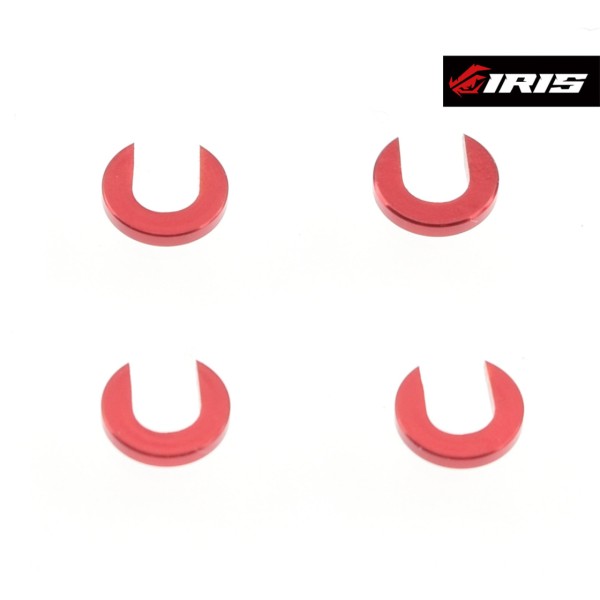 Iris 85011 - Iris ONE - Tuning Alu Shims - 3x6x1.0mm - offenes Design - ROT (4 Stück)