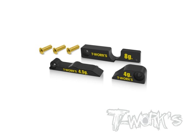 T-Work's TE-X4-J - Brass Motor Mount Weights (4+4.5+8g) - for XRAY X4